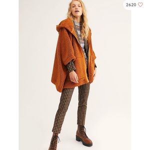 Free People Stay In Fleece Poncho, XS